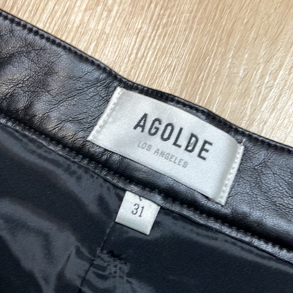 AGOLDE Riley Long High Rise Straight Pant
In Detox Leather black, SIZE 31 1259 - Picture 9 of 11